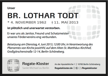 Traueranzeige Lothar Todt